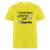 I Run On Coffee & Insulin Adult Unisex Softstyle T-Shirt - yellow