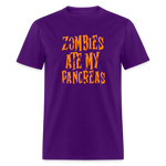 Zombies Ate My Pancreas Diabetic Humor Adult T-Shirt - purple