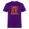 Zombies Ate My Pancreas Diabetic Humor Adult T-Shirt - purple