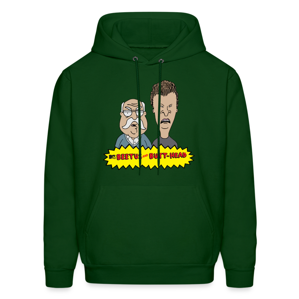 Beetus and Butthead Mashup Adult Unisex Comfort Hoodie - forest green