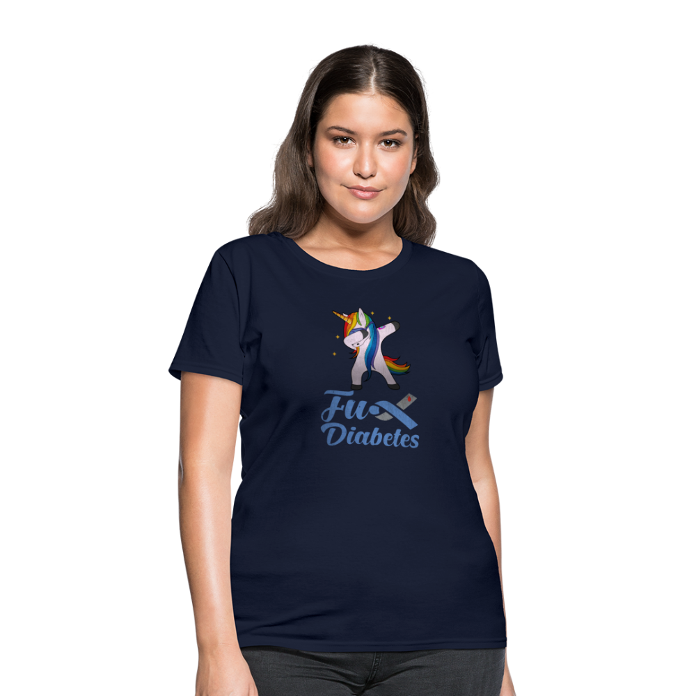 Ladies Fu** Diabetes Humor Premium Women's T-Shirt - navy