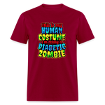 Human Costume Diabetic Zombie T-Shirt Halloween Humor : Unisex Tee Shirt - dark red