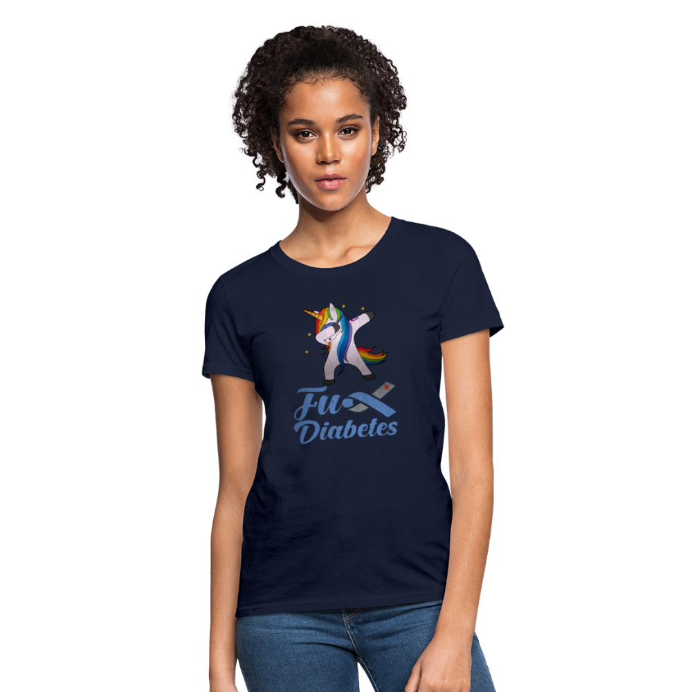 Ladies Fu** Diabetes Humor Premium Women's T-Shirt - navy