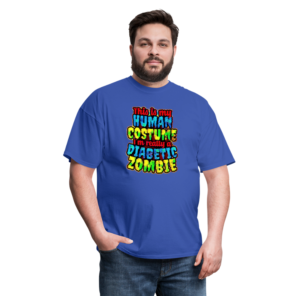 Human Costume Diabetic Zombie T-Shirt Halloween Humor : Unisex Tee Shirt - royal blue