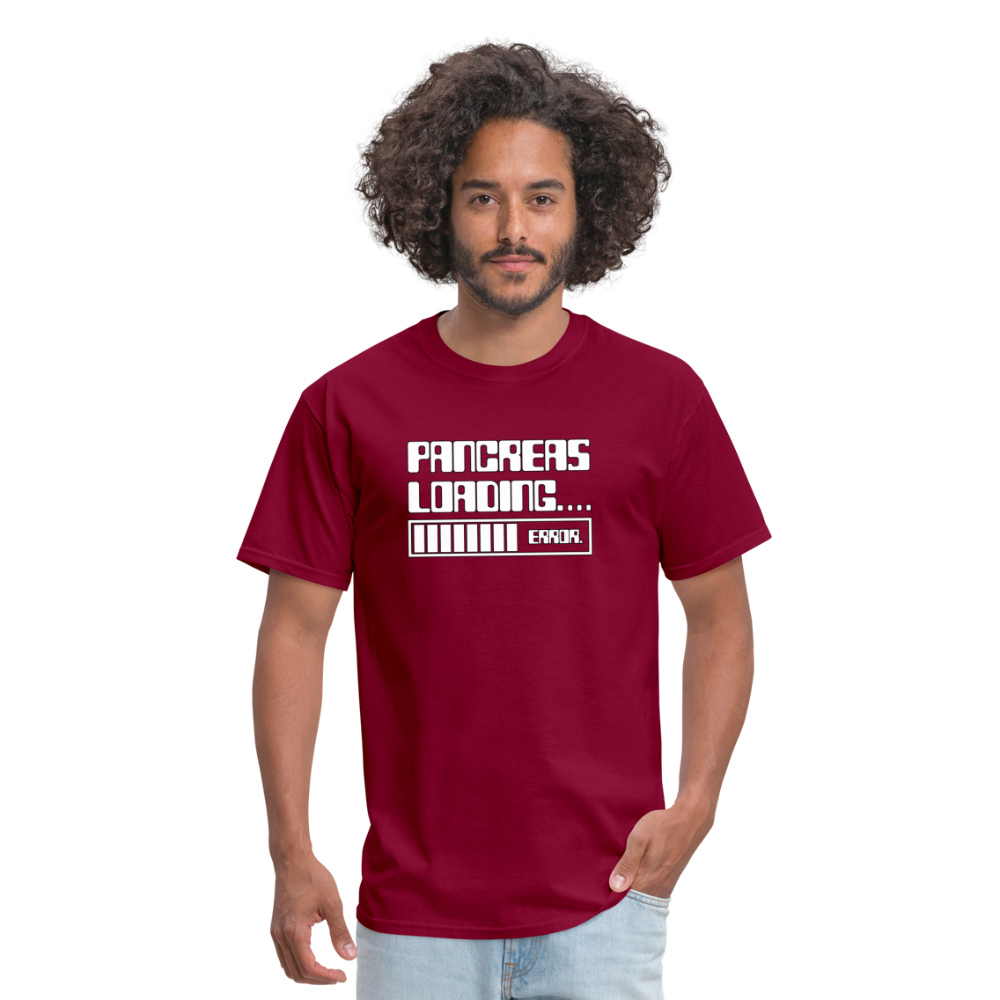 Pancreas Loading Error Humor Diabetes T-Shirt - burgundy