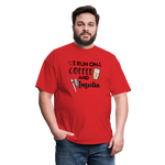 I Run On Coffee & Insulin Adult Unisex Softstyle T-Shirt - red