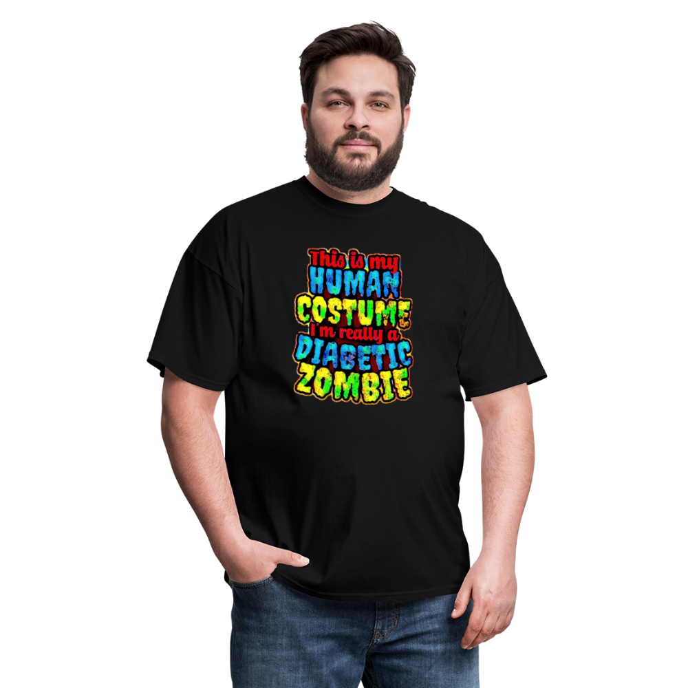 Human Costume Diabetic Zombie T-Shirt Halloween Humor : Unisex Tee Shirt - black