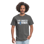 Type 1 Diabetes Warrior Blue Ribbon Pride T-Shirt - charcoal