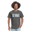 Type 1 Diabetes Warrior Blue Ribbon Pride T-Shirt - charcoal