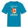 Juice Box Hero Diabetic Humor Kids Softstyle Premium T-Shirt - turquoise