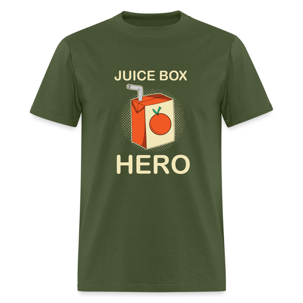 Juice Box Hero Diabetic Humor T1D Funny Unisex Softstyle Adult T-Shirt - military green