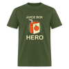 Juice Box Hero Diabetic Humor T1D Funny Unisex Softstyle Adult T-Shirt - military green