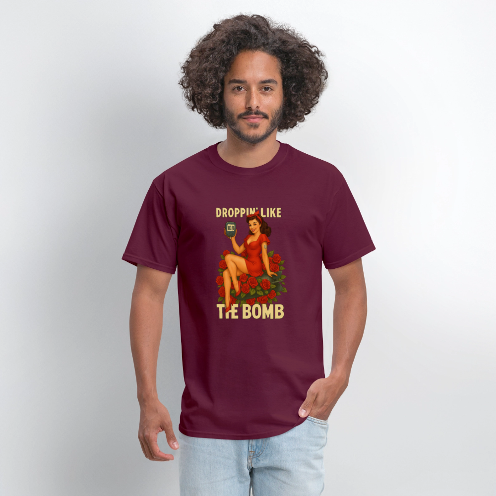 Droppin' Like The Bomb Diabetic Humor Unisex Comfort T-Shirt - burgundy