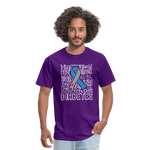Diabetes Awareness Ribbon Word Art Artwork Unisex Softyle T-Shirt - purple
