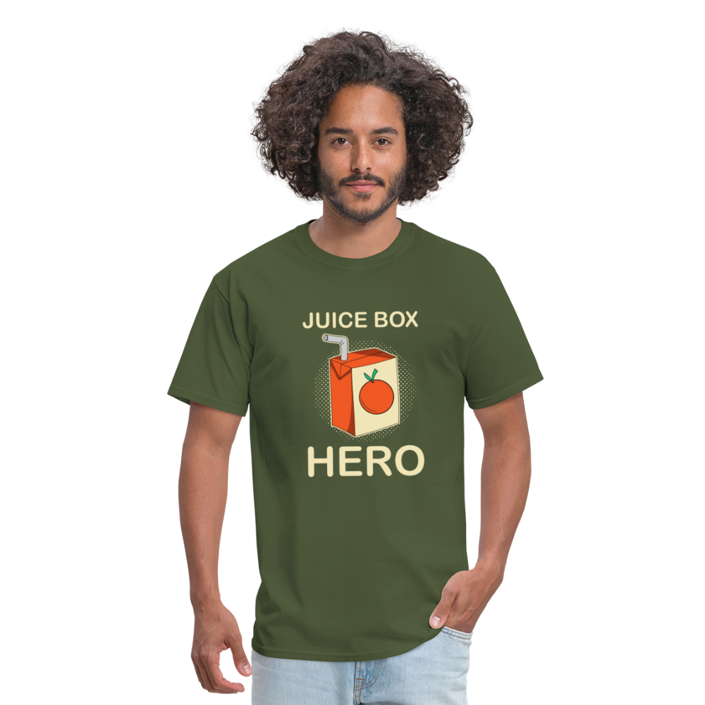 Juice Box Hero Diabetic Humor T1D Funny Unisex Softstyle Adult T-Shirt - military green