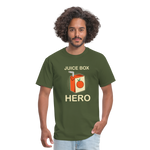 Juice Box Hero Diabetic Humor T1D Funny Unisex Softstyle Adult T-Shirt - military green