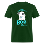 Diabetes Is Boo Sheet Funny Diabetic Halloween Humor Unisex T-Shirt - forest green