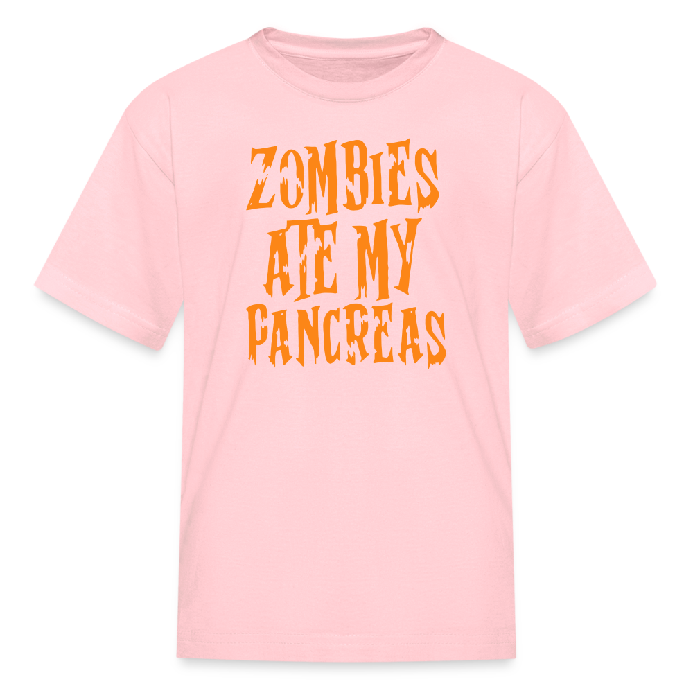 Zombies Ate My Pancreas Halloween Kids' T-Shirt - pink