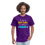 I Run On Diet Coke And Insulin Adult Funny Diabetes Awareness Unisex T-Shirt - purple