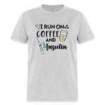 I Run On Coffee & Insulin Adult Unisex Softstyle T-Shirt - heather gray