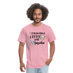 I Run On Coffee & Insulin Adult Unisex Softstyle T-Shirt - pink