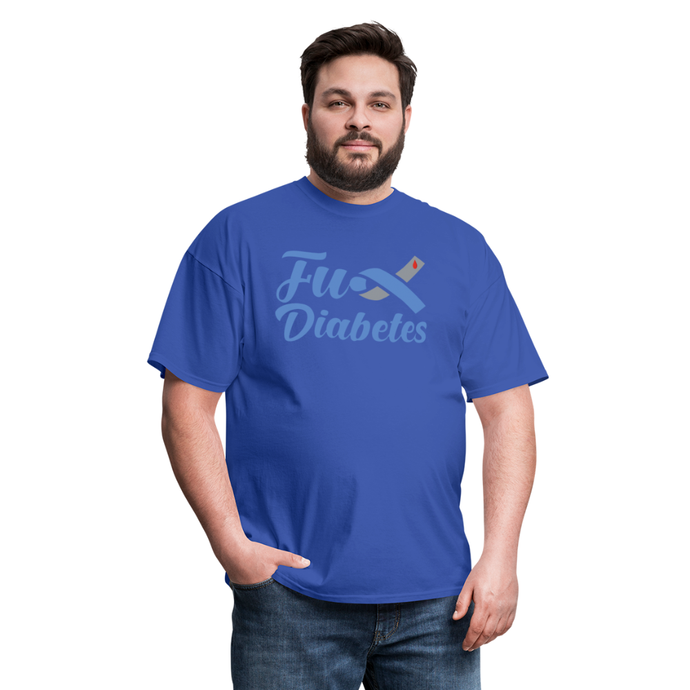 Fu*K Diabetes Blue Ribbon Diabetic Awareness Unisex T-Shirt - royal blue