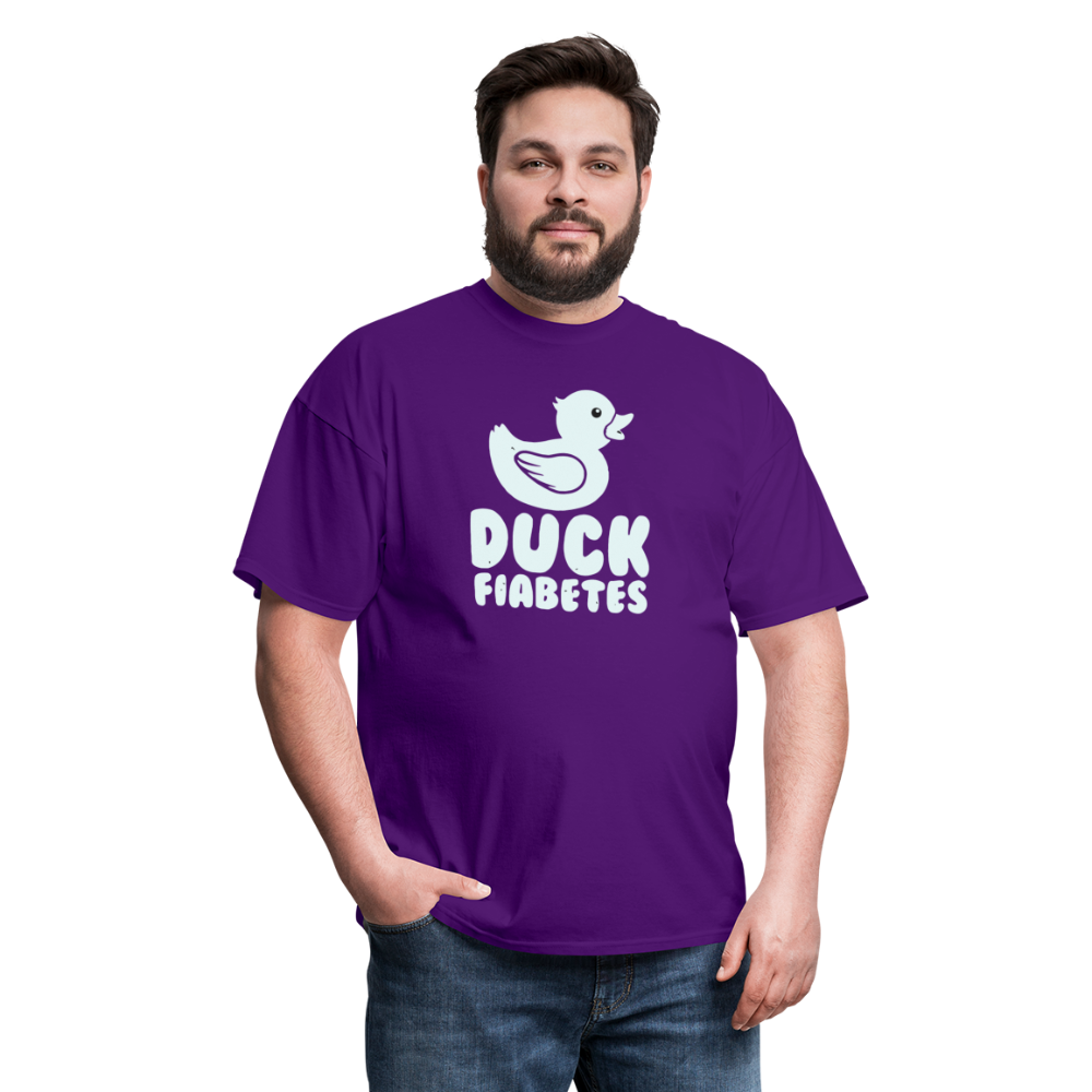 Duck Fiabetes Funny Diabetic Humor Unisex Softyle T-Shirt - purple