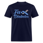 Fu*K Diabetes Blue Ribbon Diabetic Awareness Unisex T-Shirt - navy