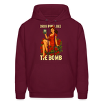 Droppin' Like The Bomb T1D Awarness Pin-up Style Unisex Hoodie - burgundy