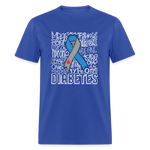 Diabetes Awareness Ribbon Word Art Artwork Unisex Softyle T-Shirt - royal blue