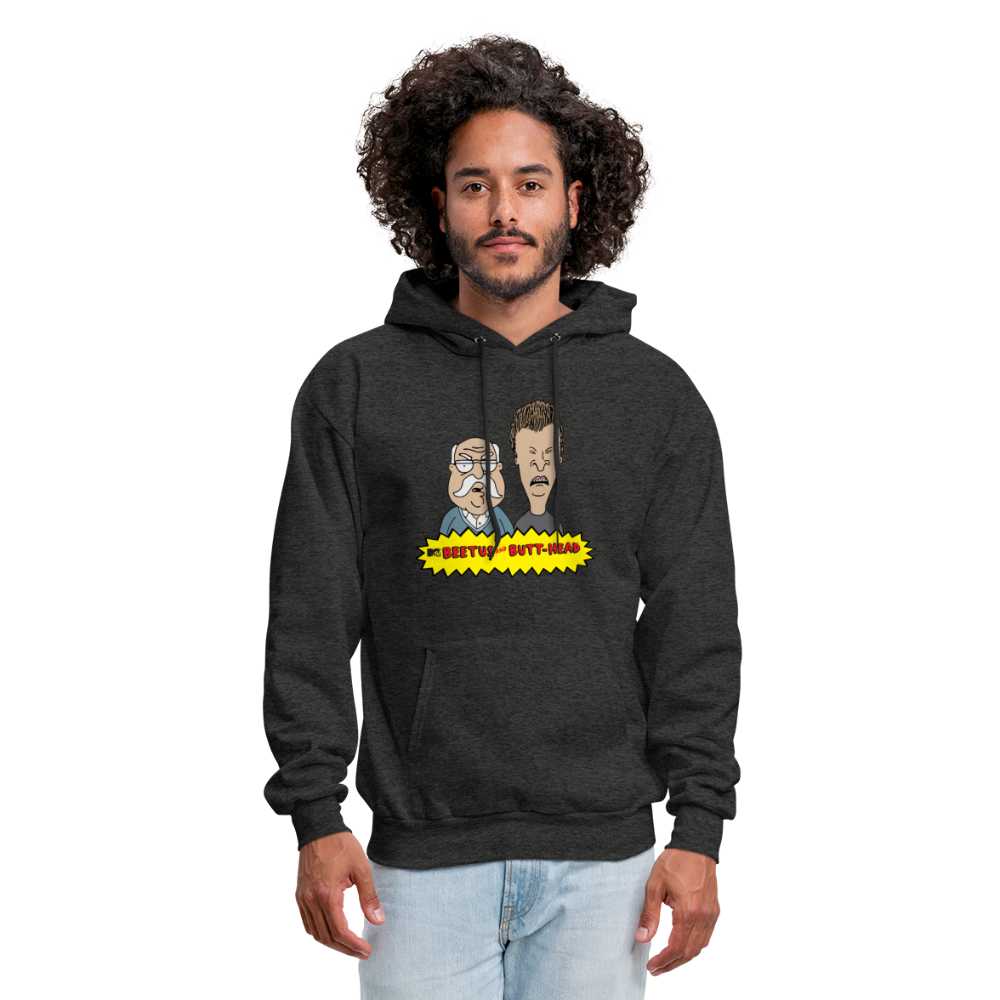 Beetus and Butthead Mashup Adult Unisex Comfort Hoodie - charcoal grey