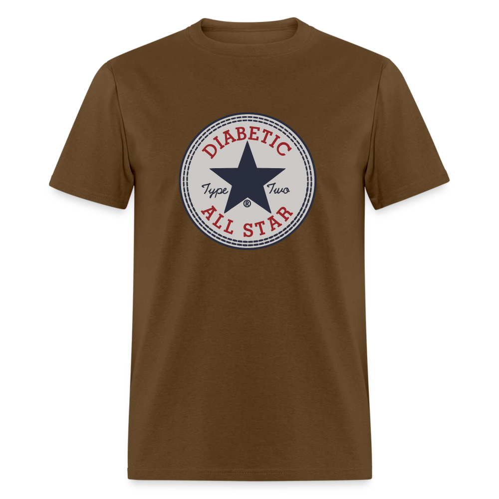 Type 2 All-Star Diabetic Adult Unisex Ringspun Cotton T-Shirt - brown