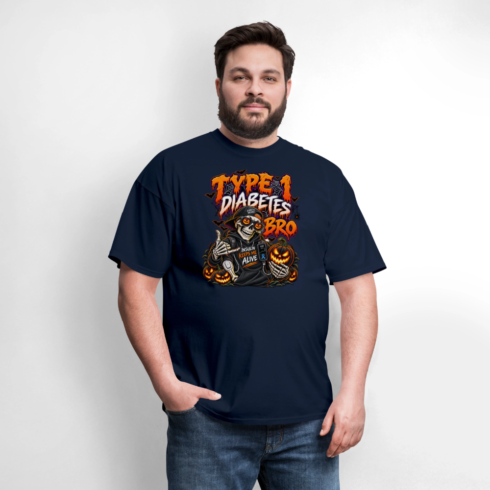 Type 1 Diabetes Bro Halloween Unisex Premium T-Shirt - navy