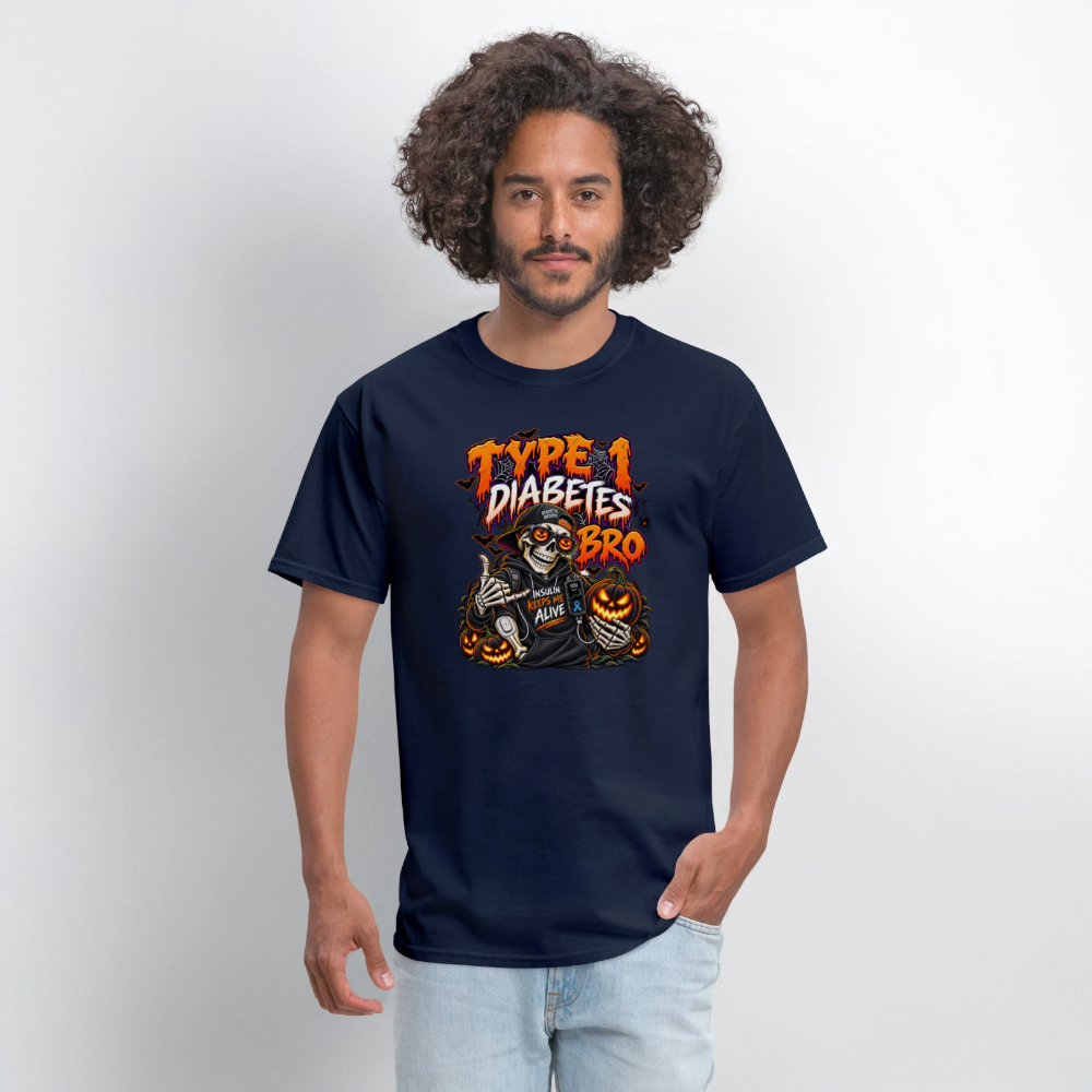 Type 1 Diabetes Bro Halloween Unisex Premium T-Shirt - navy