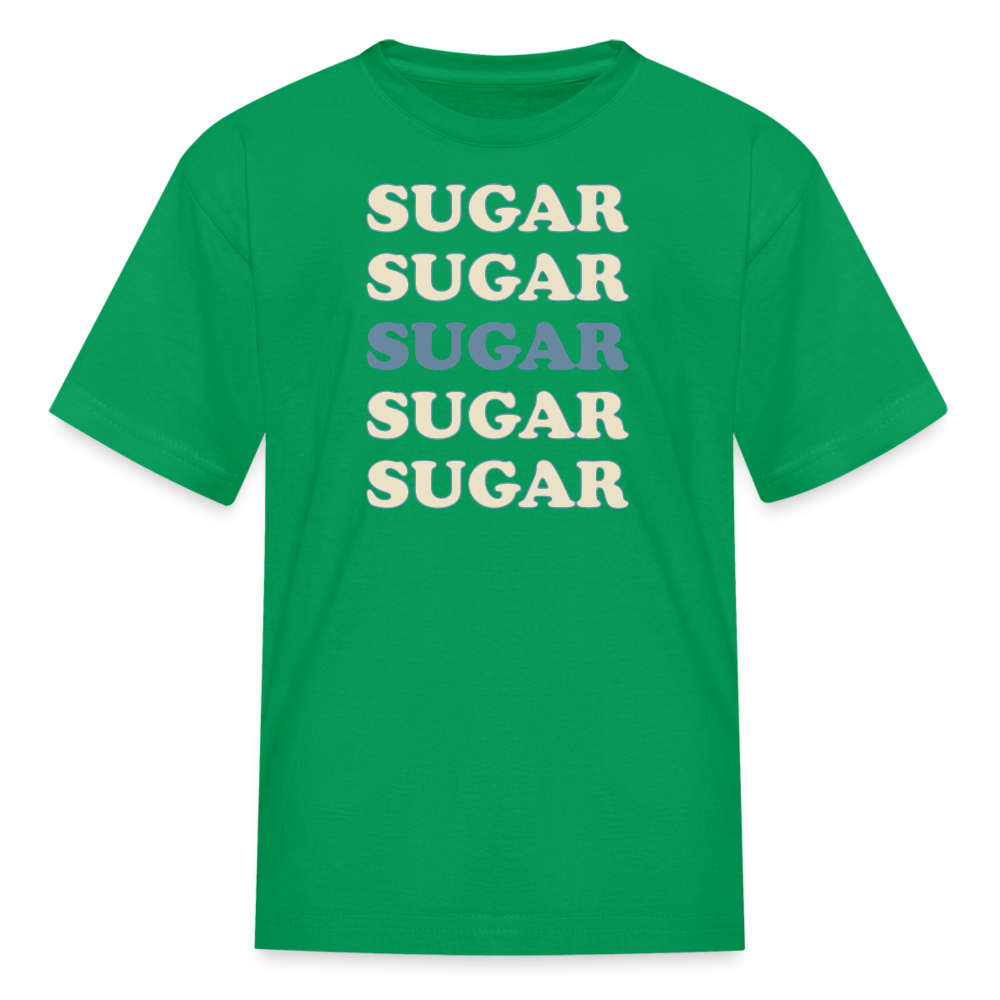 Hey Sugar Sugar Type 1 diabetes humor kids T-shirt in kelly green