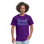 Fu*K Diabetes Blue Ribbon Diabetic Awareness Unisex T-Shirt - purple