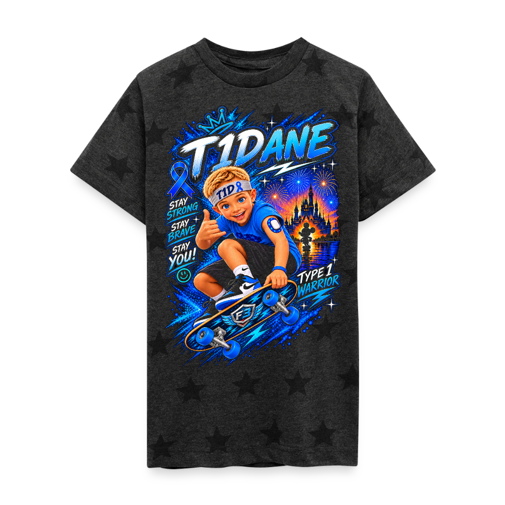 T1Dane All-Star Warrior Kids T-Shirt - charcoal star 