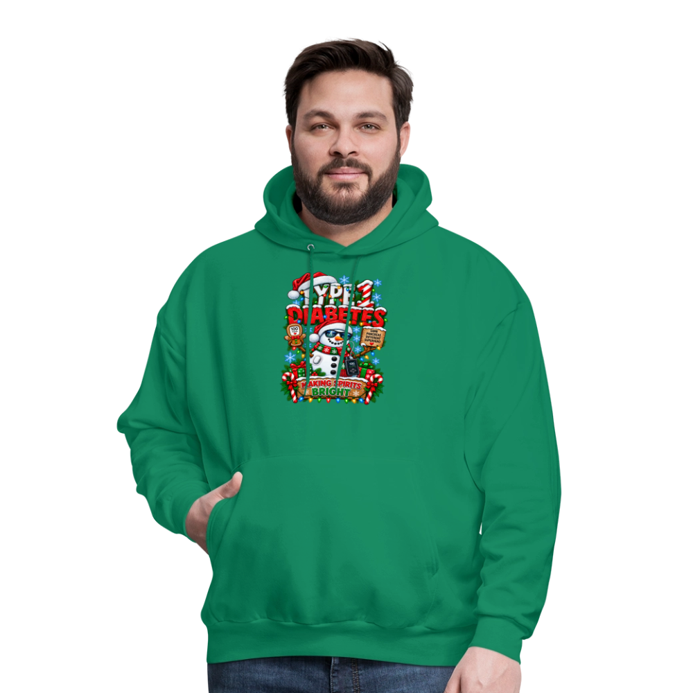 Type 1 Diabetes Ugly Christmas Men's Hoodie - kelly green