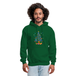 Diabetes Awareness Blue Ribbon Holiday Christmas Tree Sweater - forest green