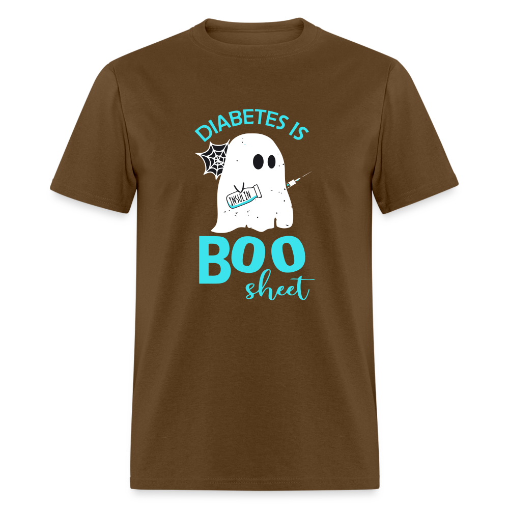 Diabetes Is Boo Sheet Funny Diabetic Halloween Humor Unisex T-Shirt - brown