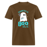 Diabetes Is Boo Sheet Funny Diabetic Halloween Humor Unisex T-Shirt - brown