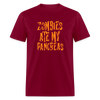 Zombies Ate My Pancreas Diabetic Humor Adult T-Shirt - burgundy