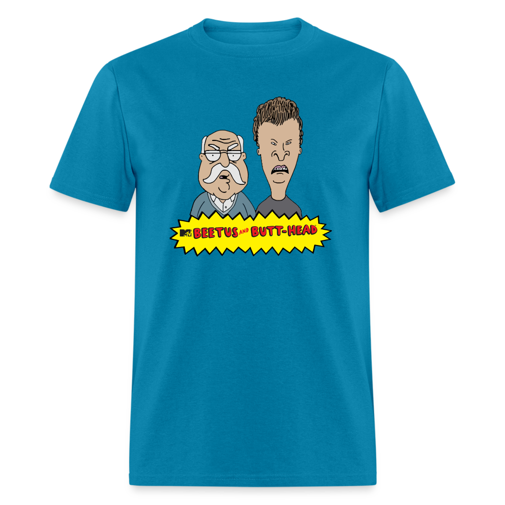 Beetus & Butthead Mashup Parody Diabetes Unisex Adult T-Shirt - turquoise