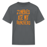 Zombies Ate My Pancreas Halloween Kids' T-Shirt - charcoal