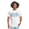 Fu*K Diabetes Blue Ribbon Diabetic Awareness Unisex T-Shirt - white