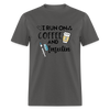 I Run On Coffee & Insulin Adult Unisex Softstyle T-Shirt - charcoal