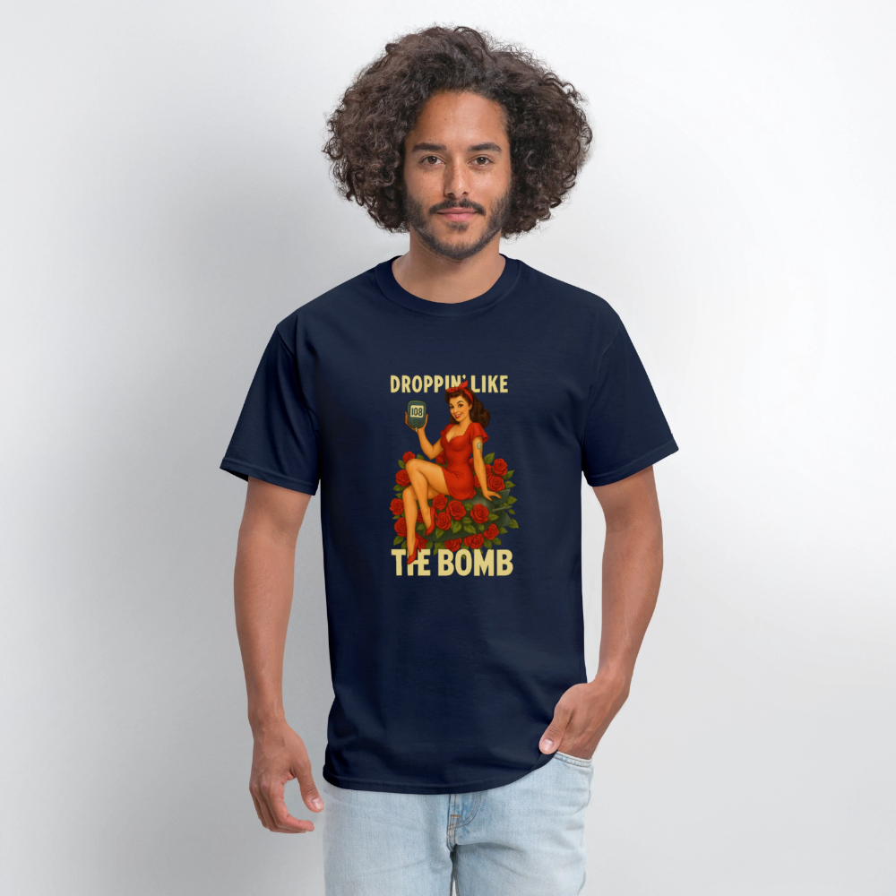Droppin' Like The Bomb Diabetic Humor Unisex Comfort T-Shirt - navy
