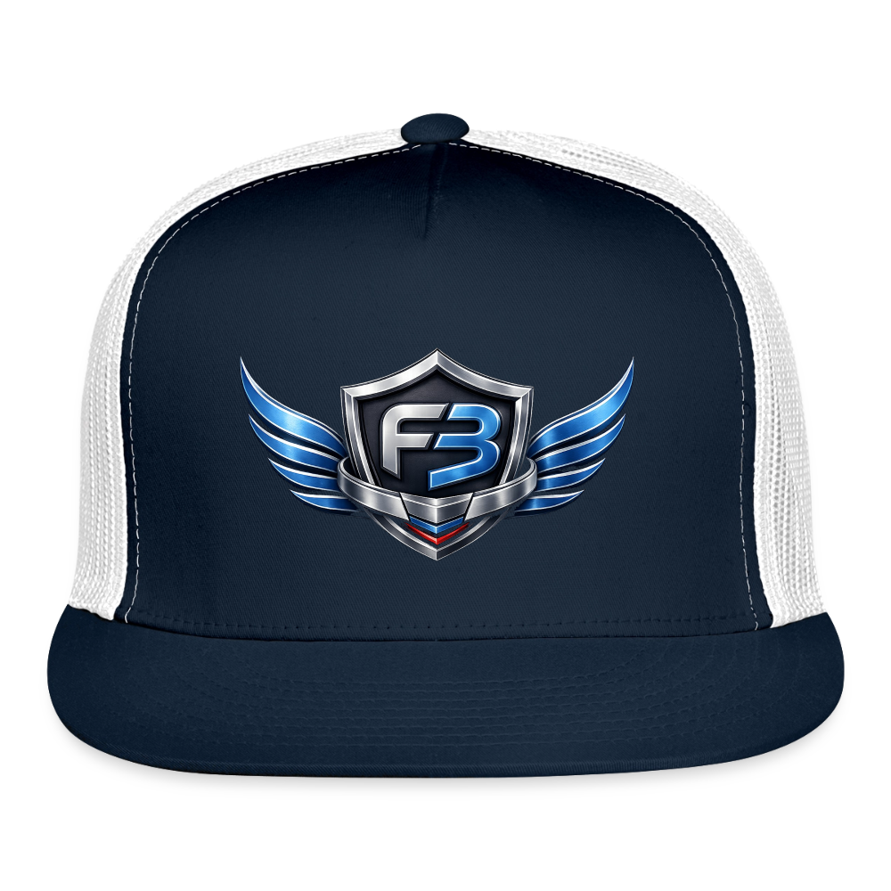 Freedom Band Snap Back Trucker Hat - navy/white