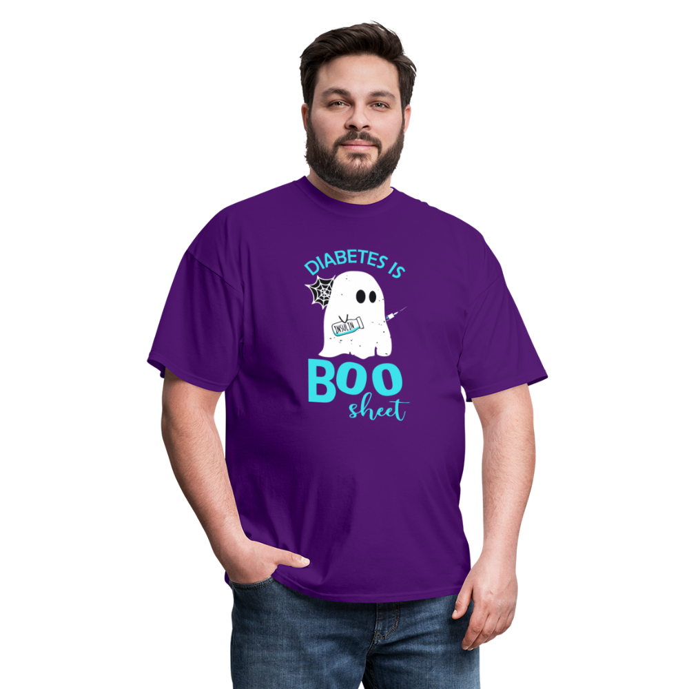 Diabetes Is Boo Sheet Funny Diabetic Halloween Humor Unisex T-Shirt - purple