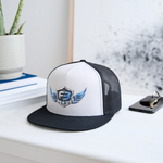 Freedom Band Snap Back Trucker Hat - white/black